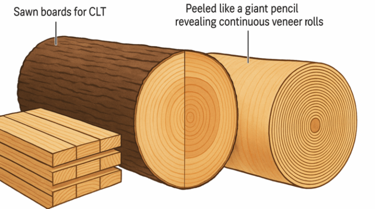 Adhesives, dowry and veneer: industrial choices that shape the timber