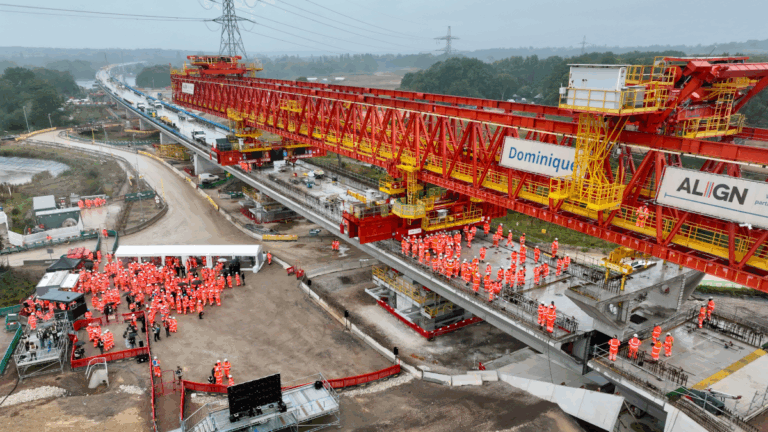 HS2 contractors crown Britain's longest viaduct with final deck section