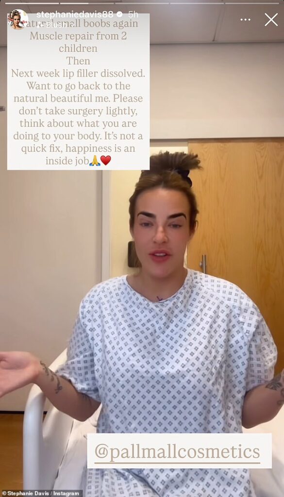 Stephanie Davis vows to return to 'natural, beautiful me' as