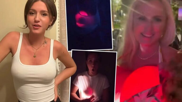 Flashes 'GLOW IN THE DARK' Fake Boobs